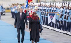 Erdoğan, Tanzanya Cumhurbaşkanı Hassan'ı resmi törenle karşıladı
