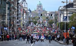 Belçika'da on binlerce kişi İsrail saldırılarını protesto etti