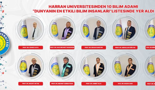 “Dünyanın En Etkili Bilim İnsanları” listesinde Harran Üniversitesi'nden 10 isim yer aldı!