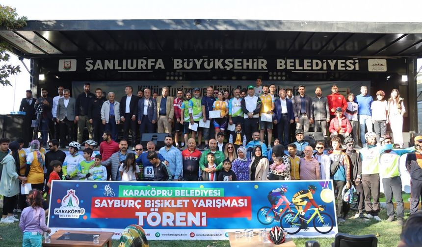 Karaköprü’de 267 yarışmacı Sayburç'a pedal çevirdi