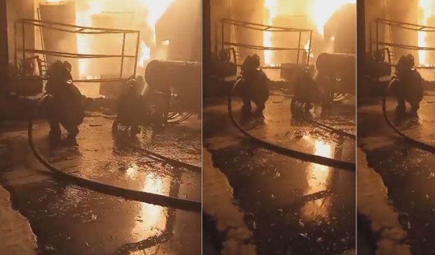 Trafo fabrikasında çıkan yangın ucuz atlatıldı (Videolu)
